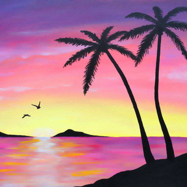 Tropical Sunrise - Painting by Christopher Spicer