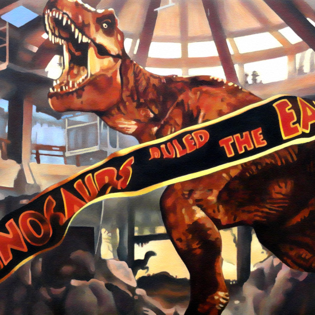 How to Paint Jurassic Park: T. rex Rescue Scene - Fine Art Post by Christopher Spicer