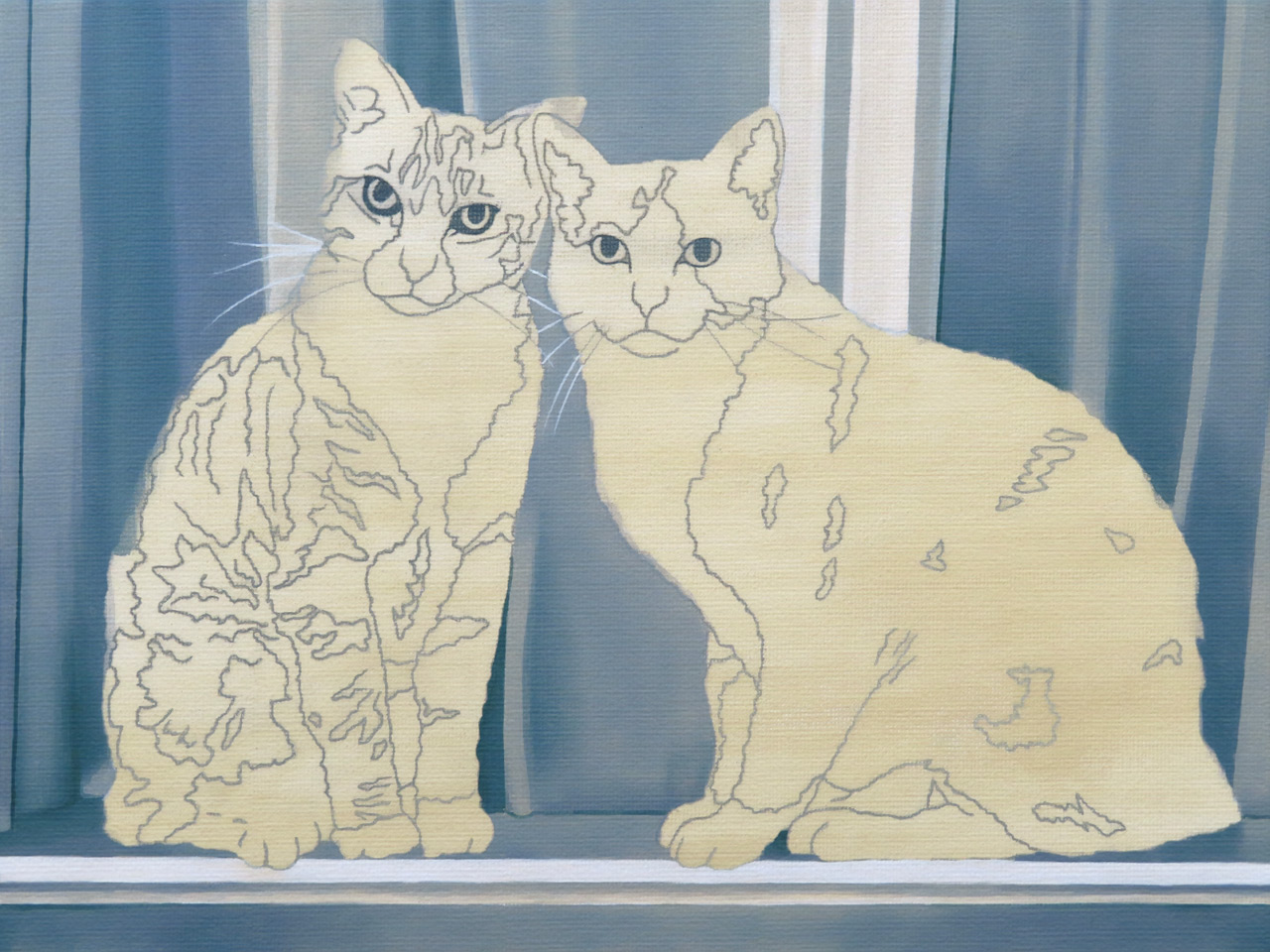 Maggie and Milo in the Window - Background Rendered