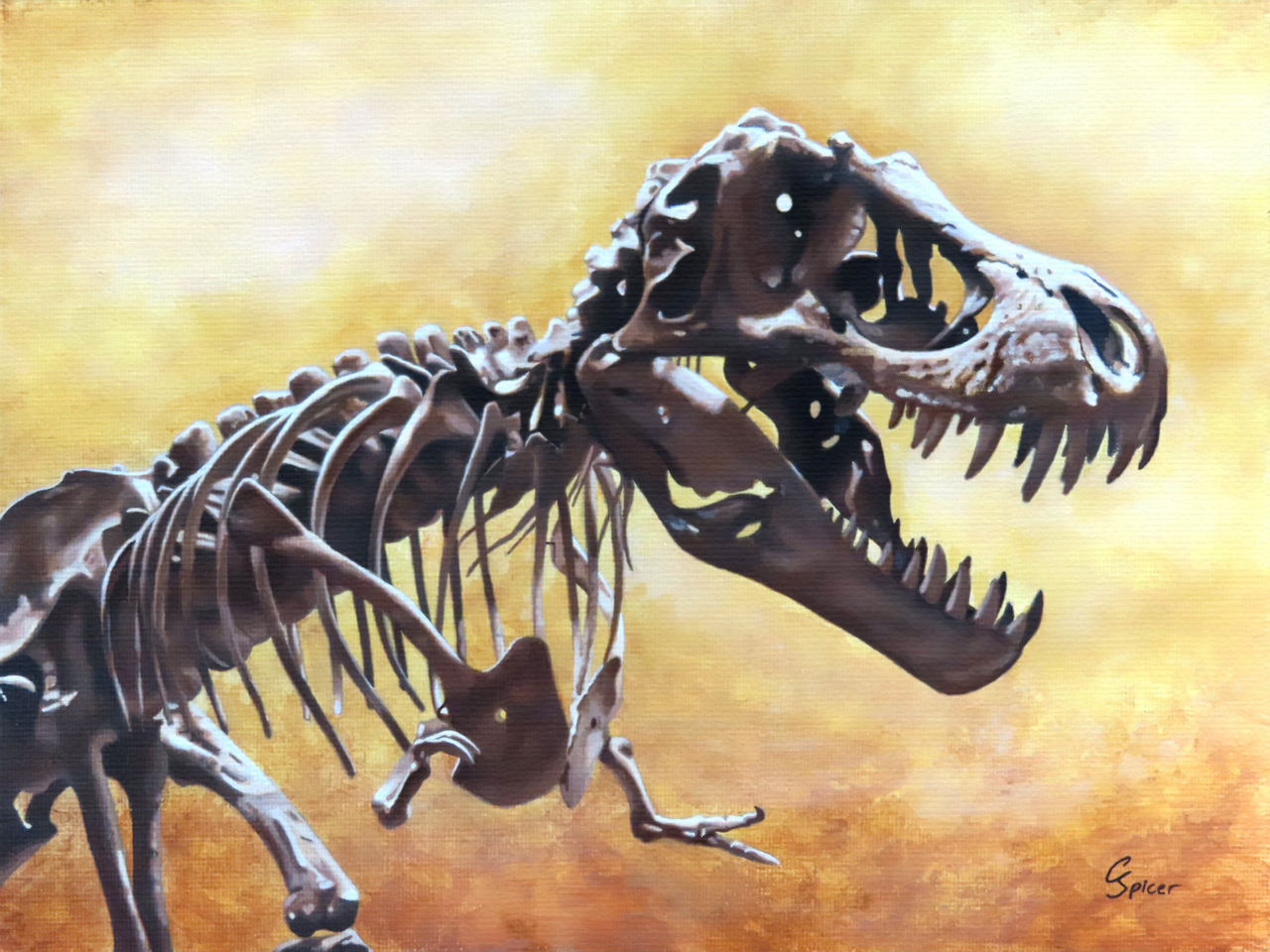 Tyrannosaurus Skeleton - Finished Painting